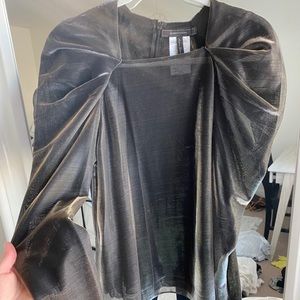 BCBG sheer statement sleeve top
